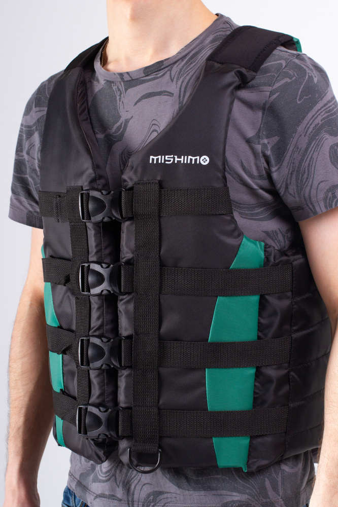 Жилет спасательный MISHIMO PRO Премиум качества Черно-зеленый в Батайске