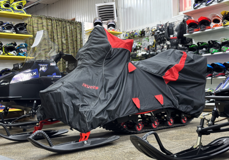 Чехол транспорт. снегохода IKUDZO HUNTER черно-красный Оксфорд ПРЕМИУМ качества с лого IKUDZO в Батайске