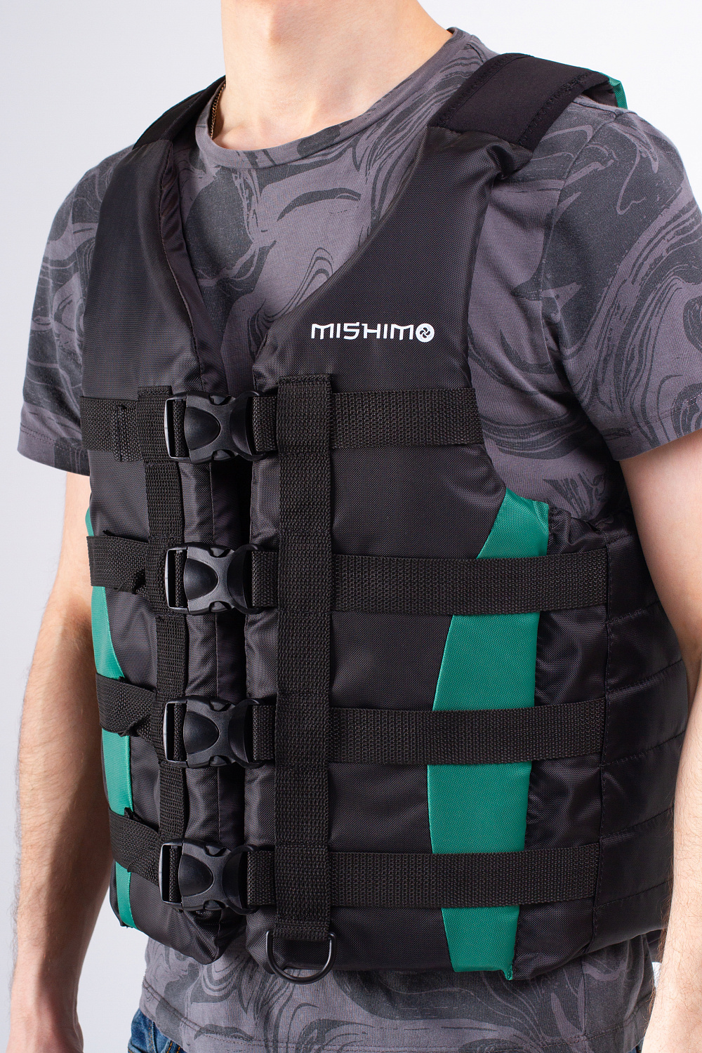 Жилет спасательный MISHIMO PRO Премиум качества Черно-зеленый в Батайске