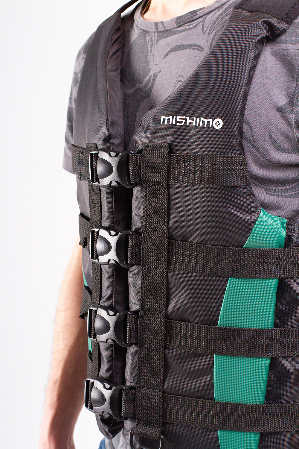 Жилет спасательный MISHIMO PRO Премиум качества Черно-зеленый в Батайске