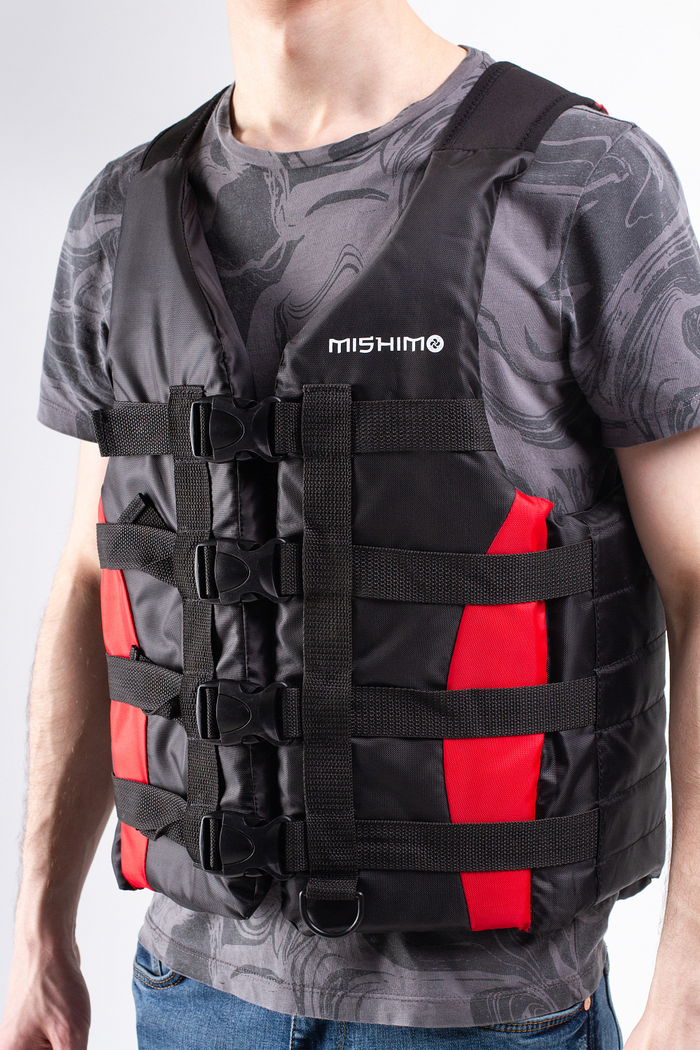 Жилет спасательный MISHIMO PRO Премиум качества Черно-красный в Батайске